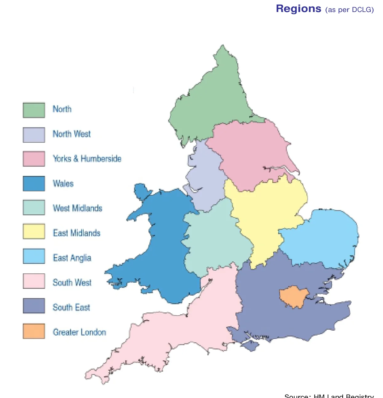 Regions (as per DCLG)