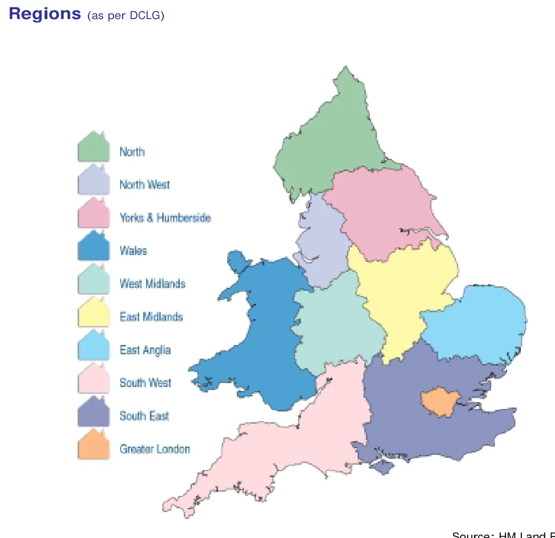 Regions (as per DCLG)
