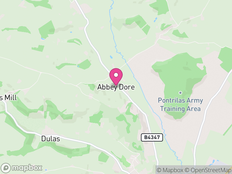 Map of Abbey Dore, Herefordshire