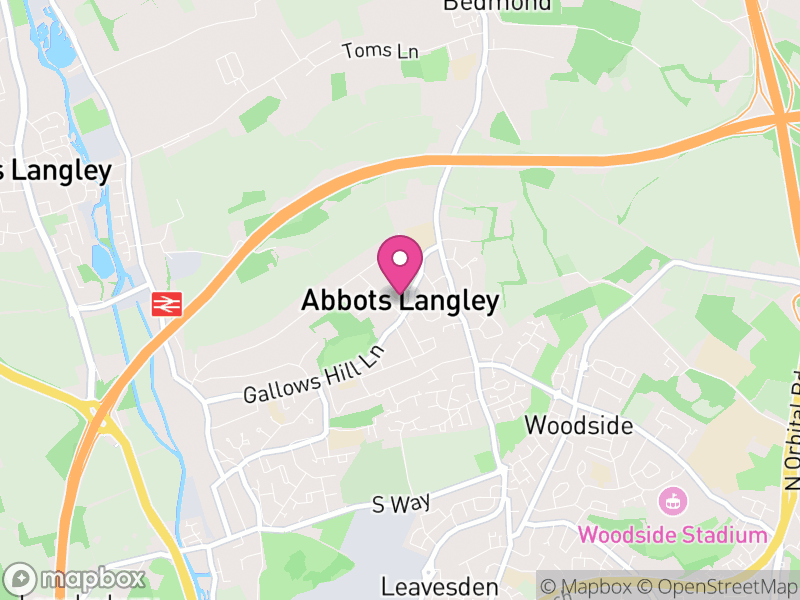 Map of Abbots Langley, Three Rivers