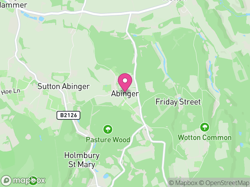 Map of Abinger, Mole Valley
