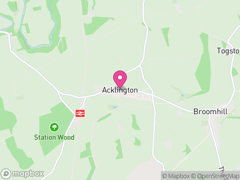 Map of Acklington, Northumberland