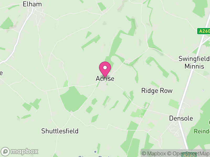 Map of Acrise, Folkestone and Hythe