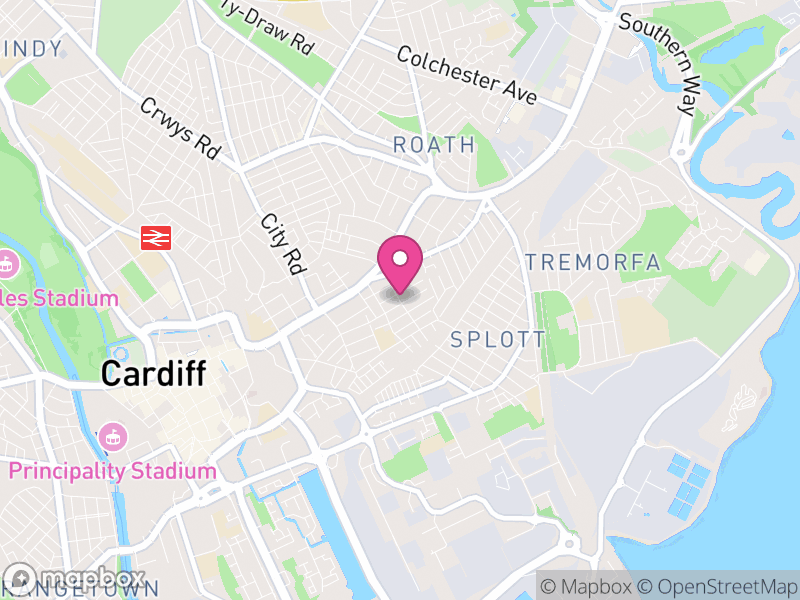 Map of Adamsdown, Cardiff