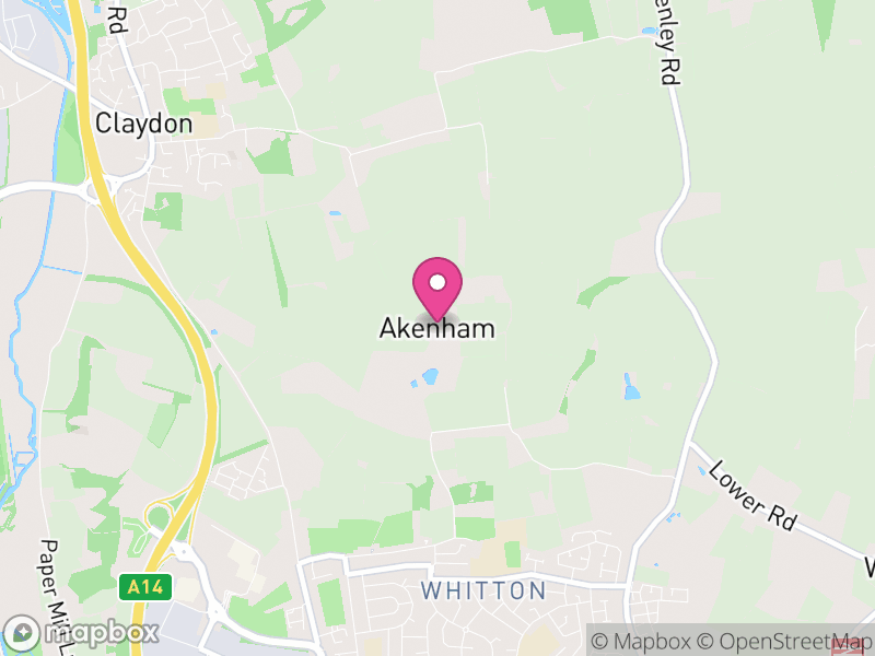Map of Akenham, Mid Suffolk