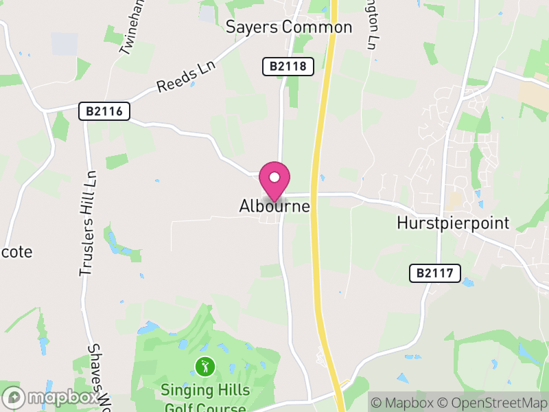 Map of Albourne, Mid Sussex