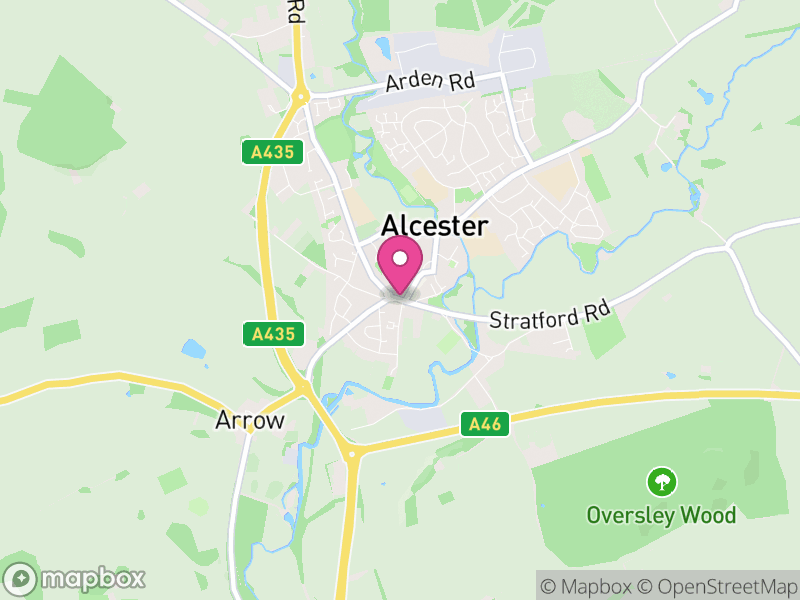 Map of Alcester, Stratford-on-Avon