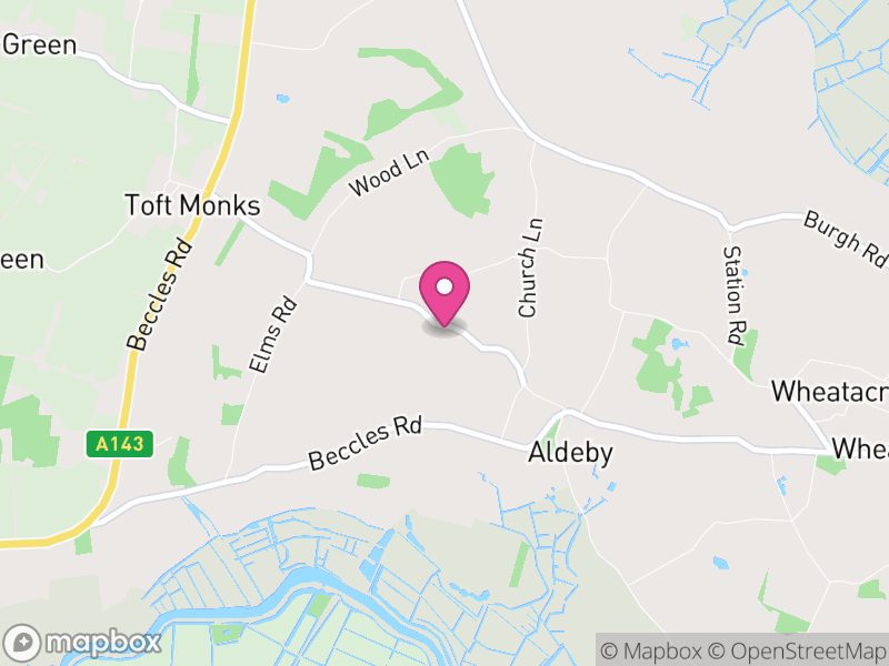 Map of Aldeby, South Norfolk