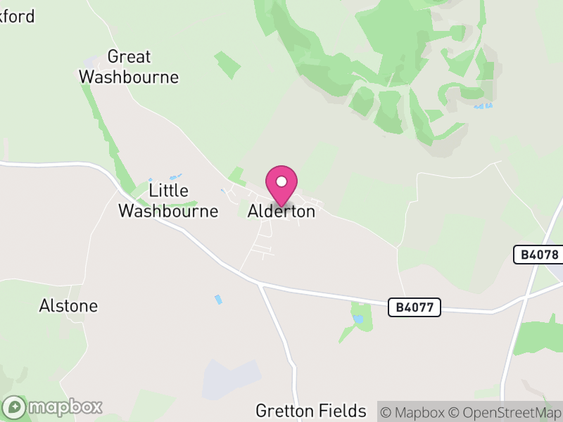 Map of Alderton, Tewkesbury