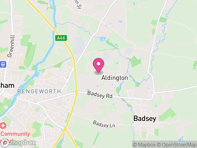 Map of Aldington, Wychavon