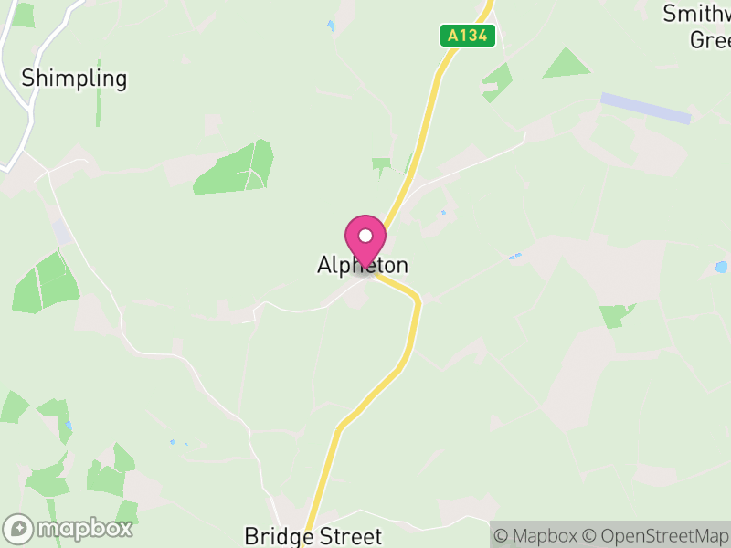 Map of Alpheton, Babergh
