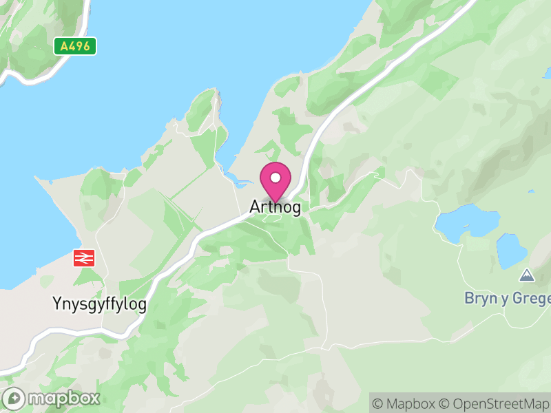 Map of Arthog, Gwynedd