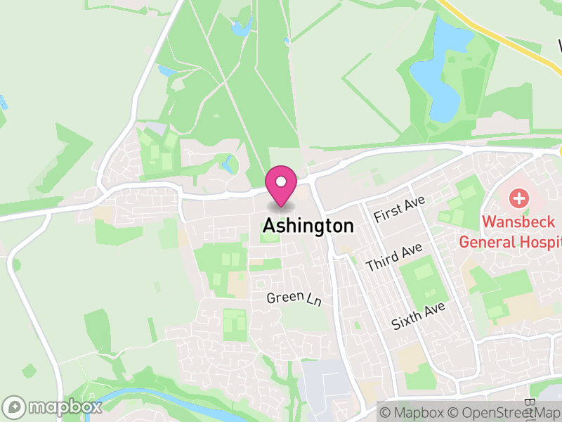 Map of Ashington, Northumberland