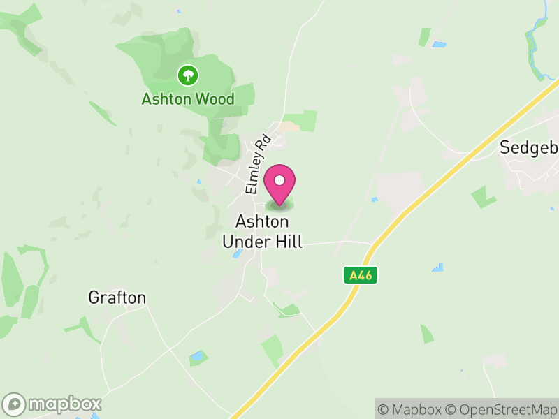 Map of Ashton under Hill, Wychavon, Worcestershire, England