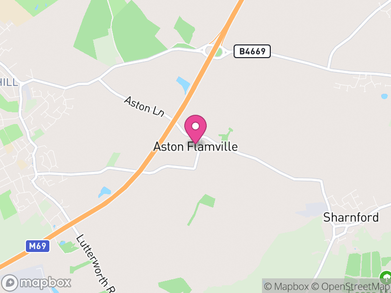 Map of Aston Flamville, Blaby