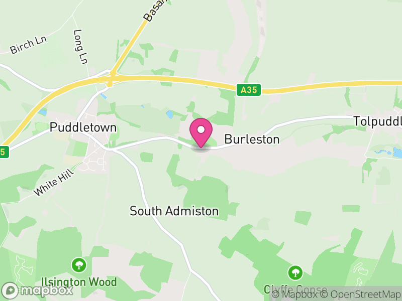 Map of Athelhampton and Puddletown, Dorset