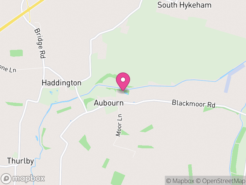 Map of Aubourn with Haddington, North Kesteven