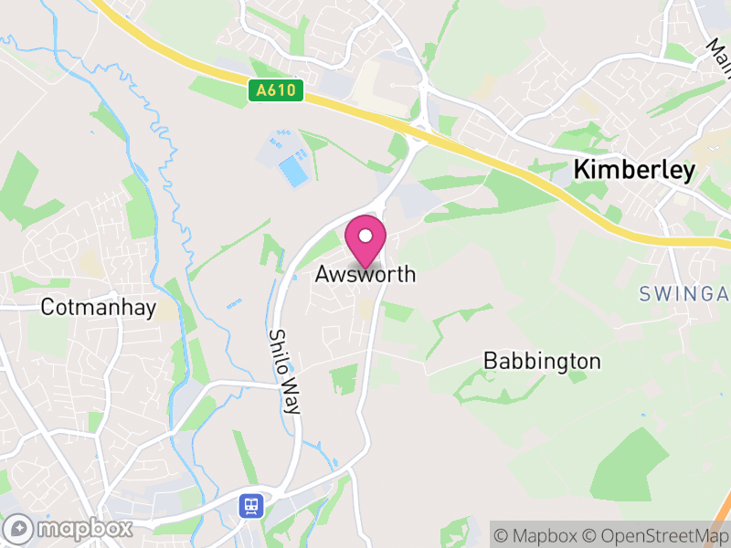 Map of Awsworth, Broxtowe