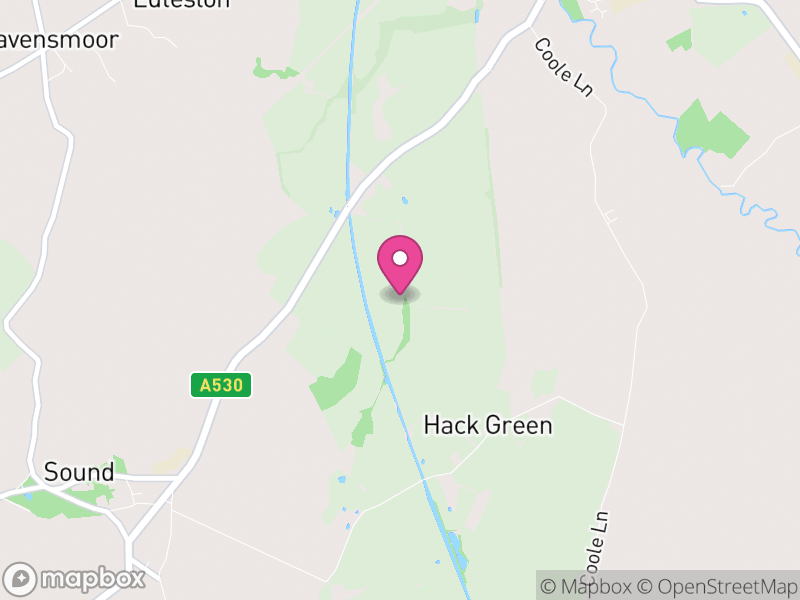 Map of Baddington, Cheshire East