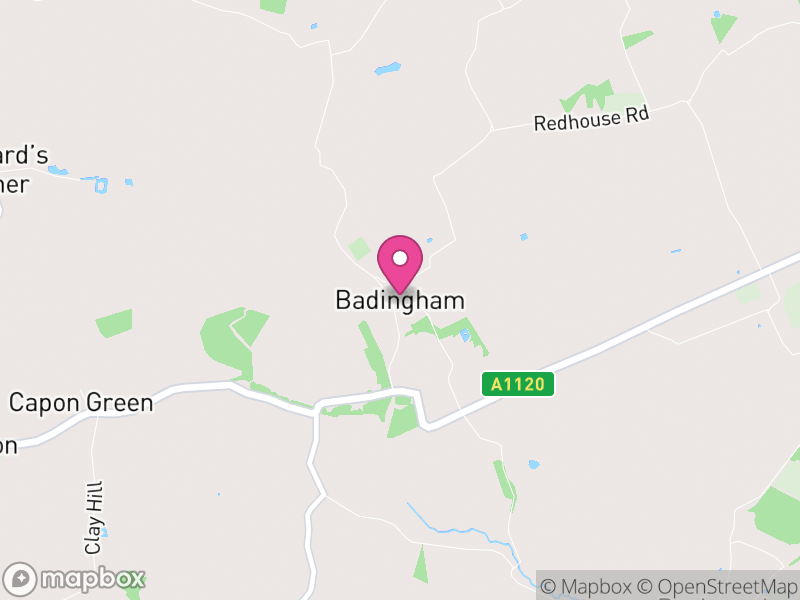 Map of Badingham, East Suffolk