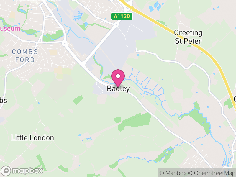 Map of Badley, Mid Suffolk