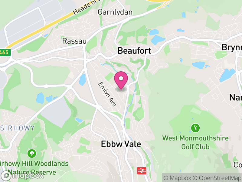 Map of Badminton, Blaenau Gwent