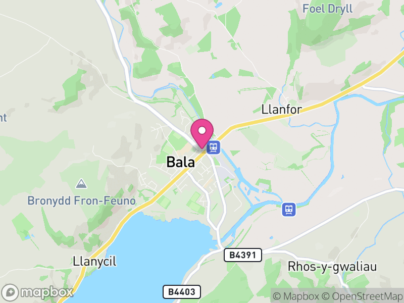 Map of Bala, Gwynedd