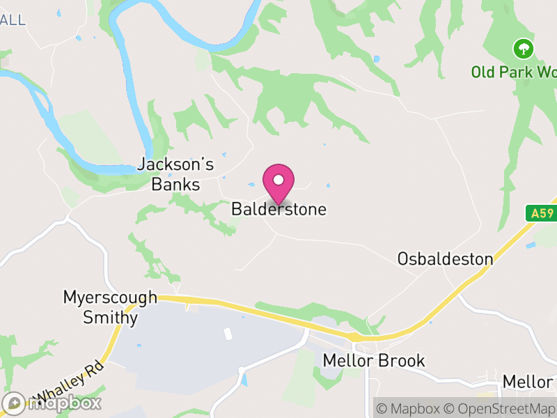 Map of Balderstone, Ribble Valley
