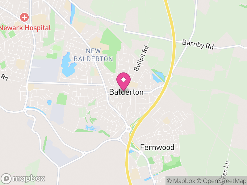 Map of Balderton, Newark and Sherwood