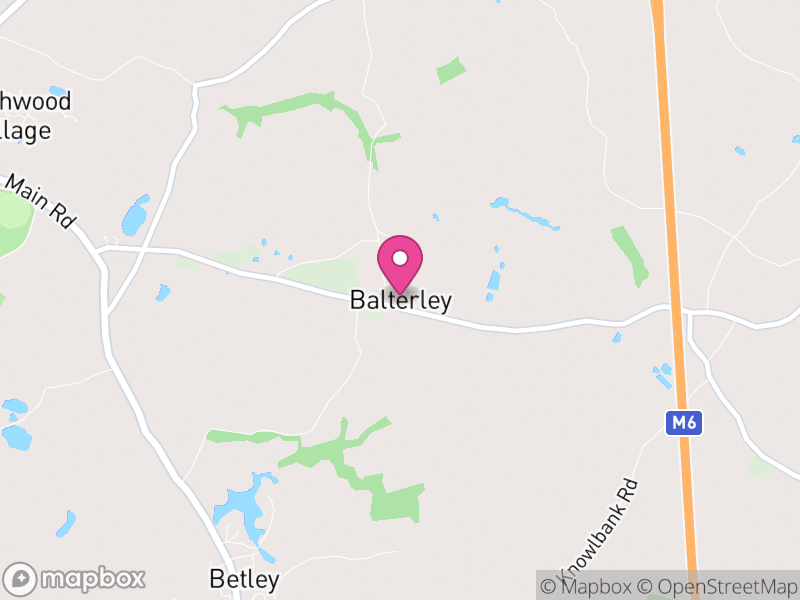 Map of Balterley, Newcastle-under-Lyme
