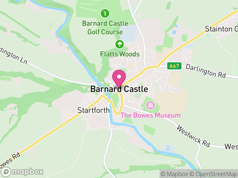 Map of Barnard Castle, County Durham
