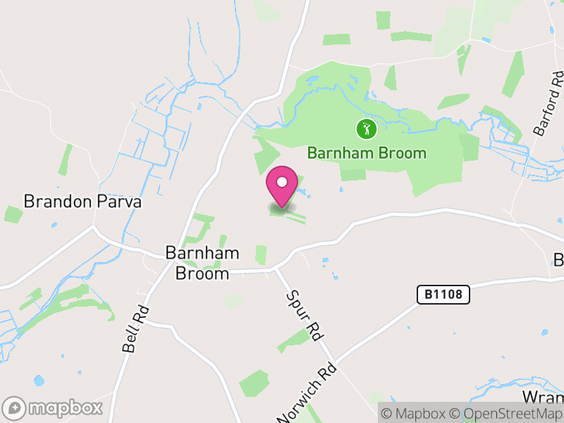 Map of Barnham Broom, South Norfolk