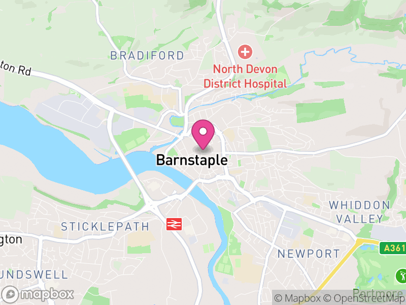 Map of Barnstaple, North Devon