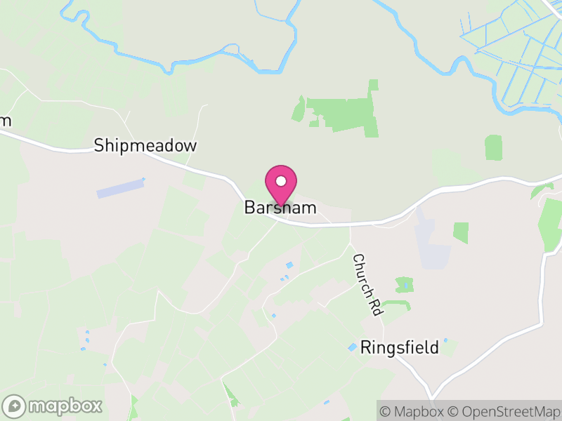 Map of Barsham, East Suffolk