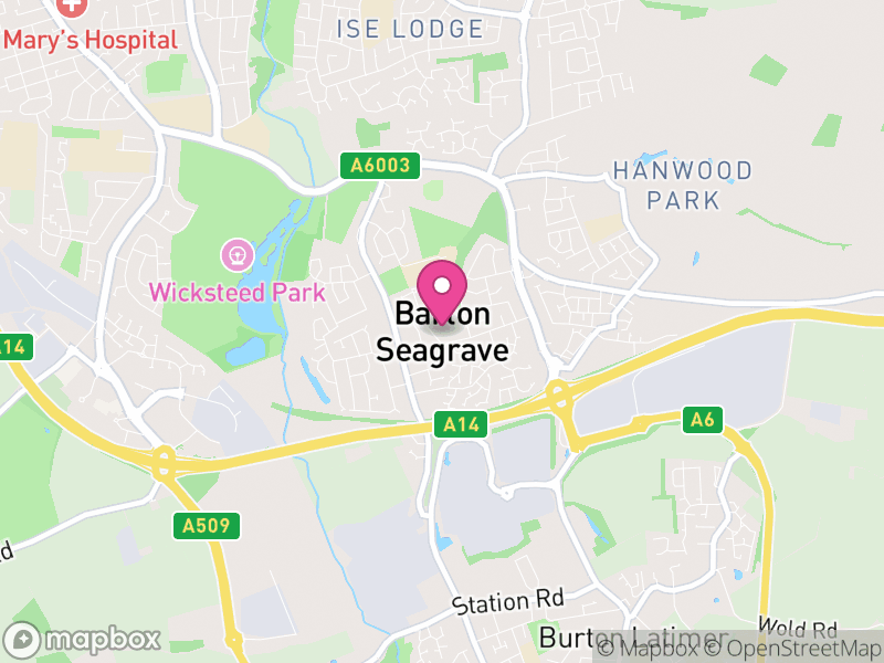 Map of Barton Seagrave, North Northamptonshire