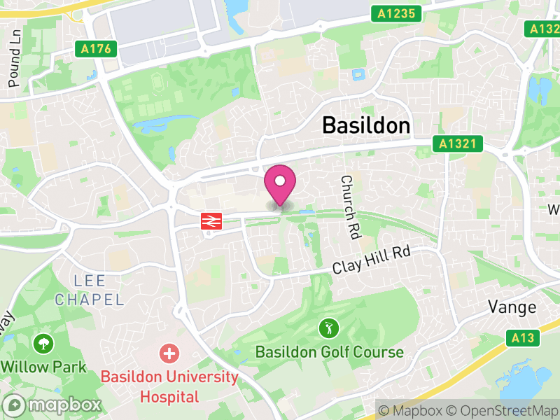 Map of Basildon, Essex