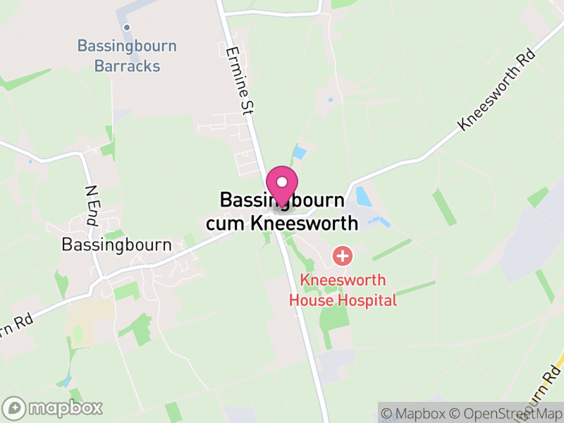 Map of Bassingbourn cum Kneesworth, South Cambridgeshire