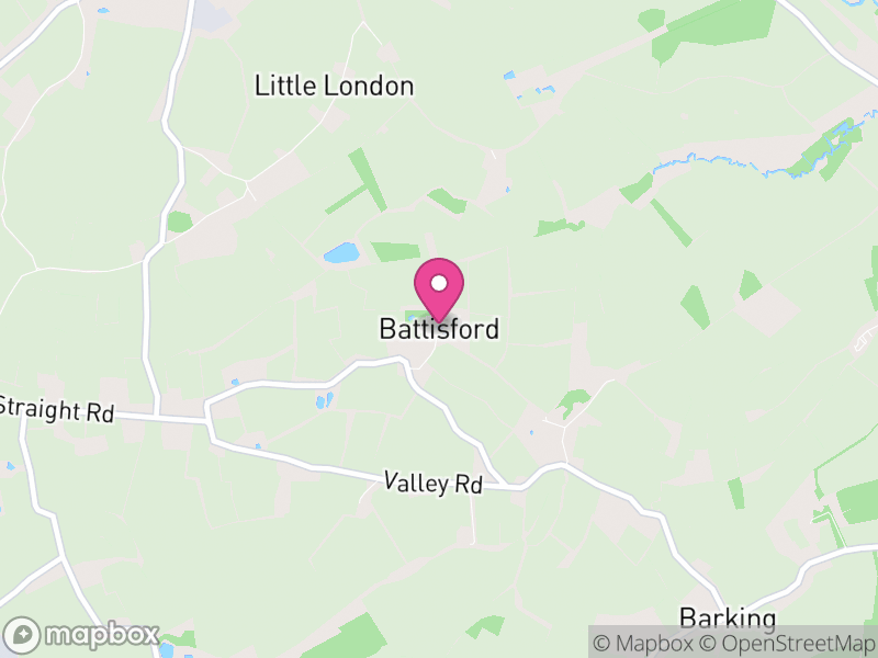 Map of Battisford, Mid Suffolk