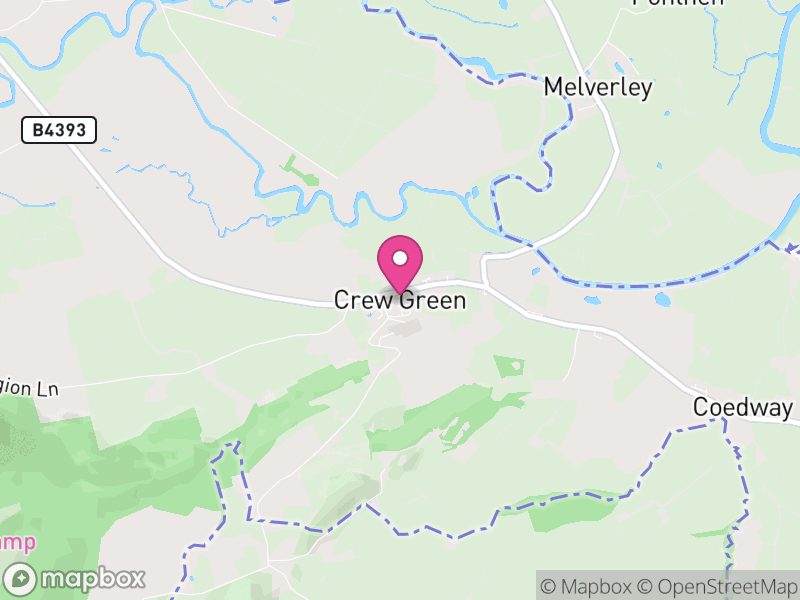 Map of Bausley with Criggion, Powys