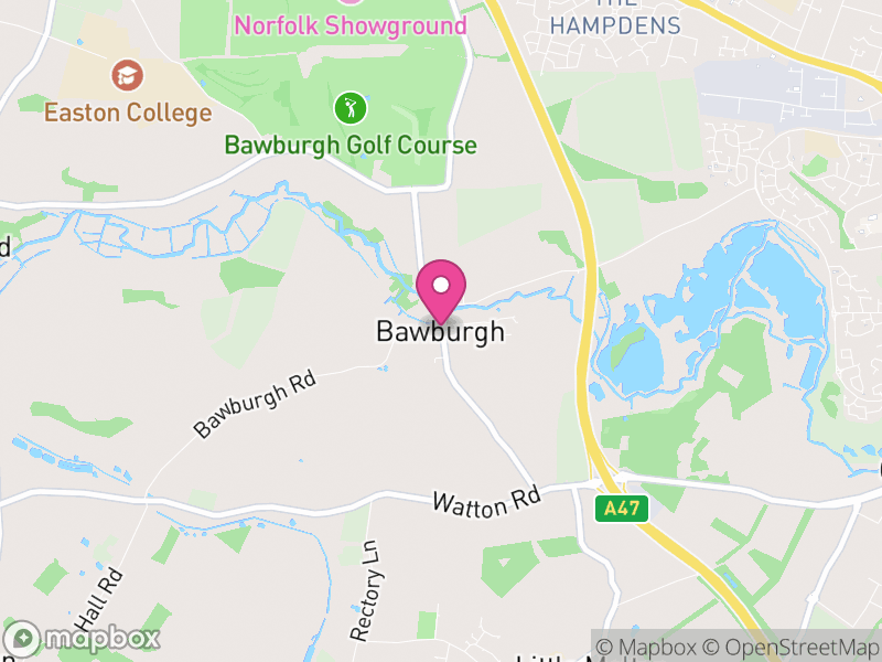 Map of Bawburgh, South Norfolk