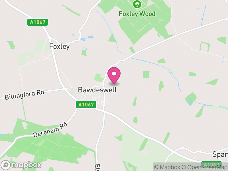 Map of Bawdeswell, Breckland