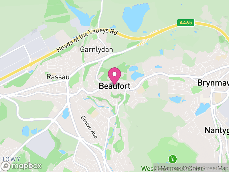 Map of Beaufort, Blaenau Gwent