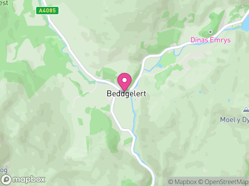 Map of Beddgelert, Gwynedd