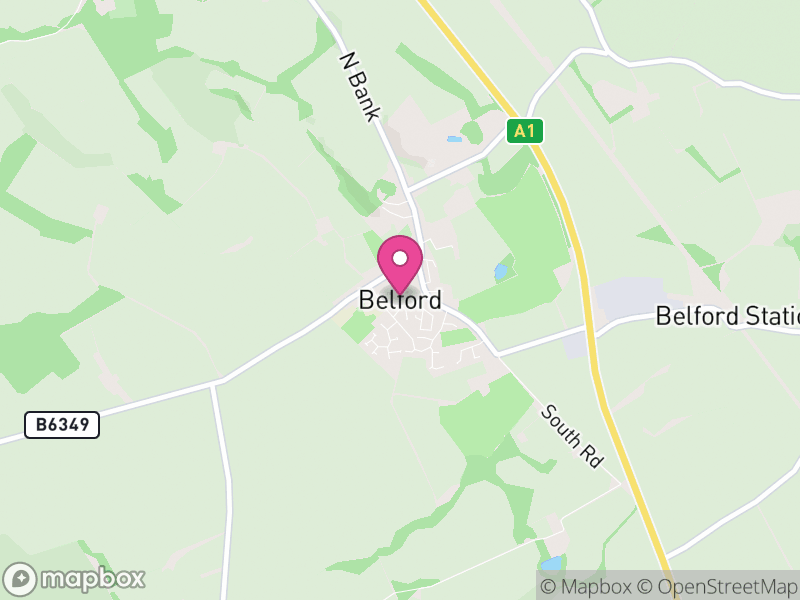 Map of Belford, Northumberland
