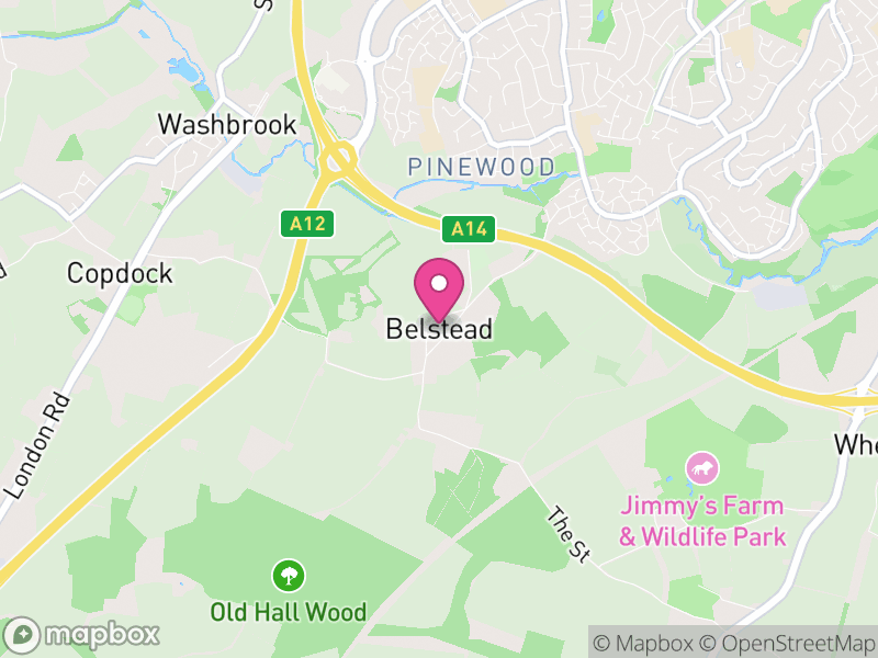 Map of Belstead, Babergh