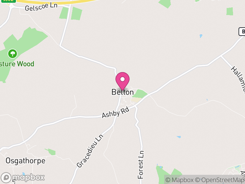 Map of Belton, North West Leicestershire