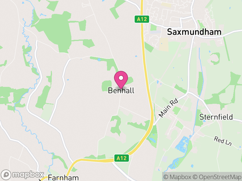 Map of Benhall, East Suffolk