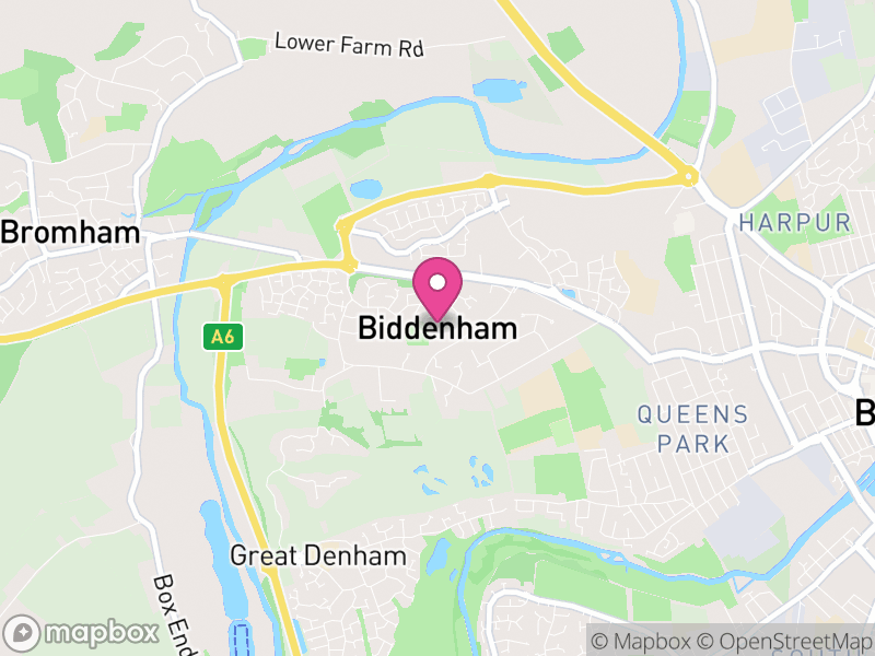 Map of Biddenham, Bedford