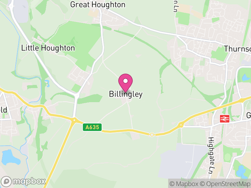 Map of Billingley, Barnsley