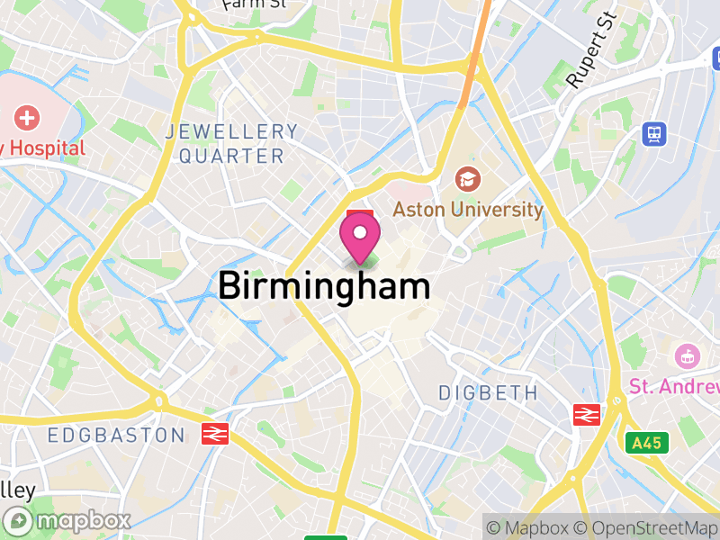 Map of Birmingham, West Midlands